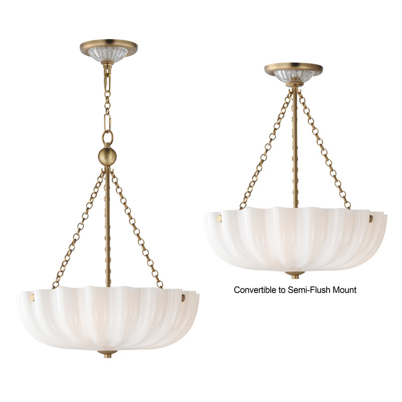 Fluted Cake Pan-Semi-Flush Mount, 19.5" H x 15.5" W x 15.5" D