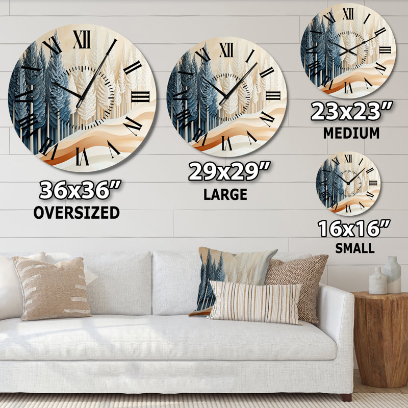 Horloge murale en métal Quiet Nordic Woodland, Surdimensionné