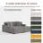 4-Piece Upholstered Light Gray Corduroy Modular Sectional Sleeper Sofa Set With Armchairs & Removable Ottomans-2132590691