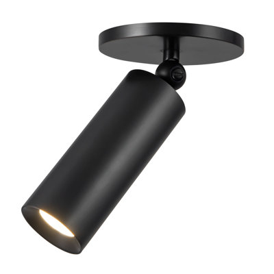 Mason 5-in Black dimmable LED Semi-Flush Mount