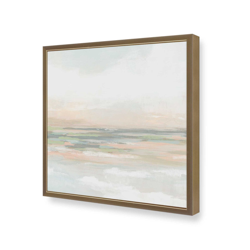Soft Breeze Over Fields II, 17.75" H x 17.75" W, Open Corner Framed, Brushed Gold