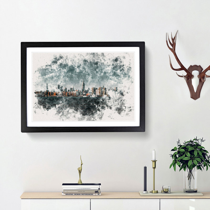 New York City View - Framed Print, Black Framed, 24cm H x 33cm W x 2cm D