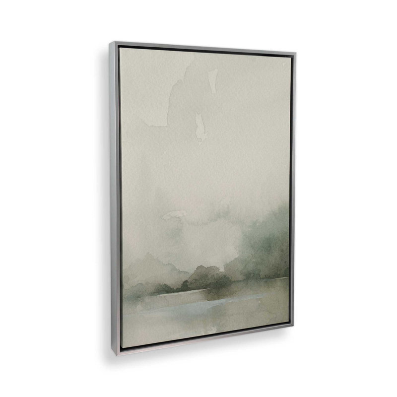 Impression sur toile «Mute Green Tranquility II», Cadre flottant en chrome poli, H 18,75 po x l 12,75 po x P 1,75 po
