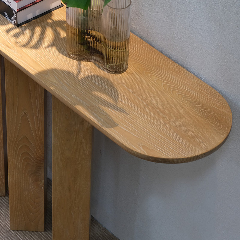 Console moderne simple ovale, H 33,5 po x l 63 po x P 11,8 po