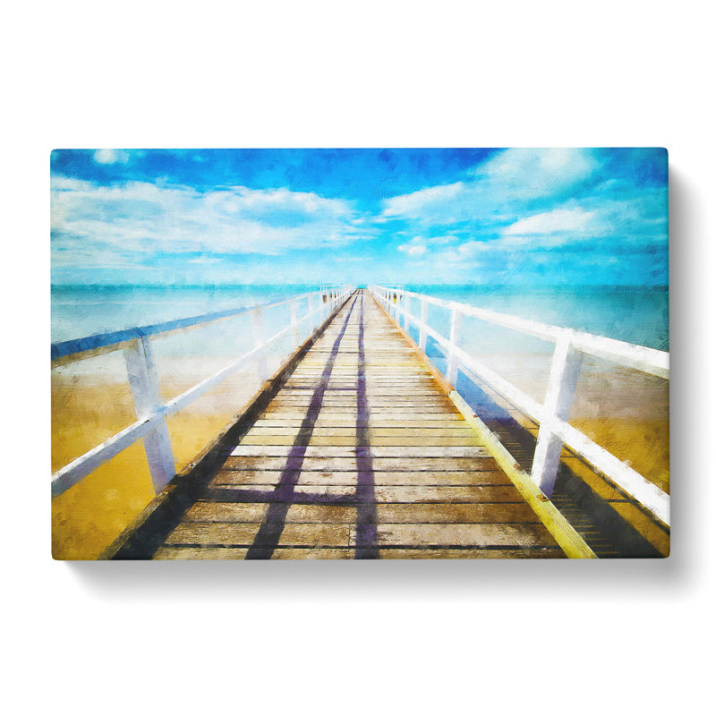 Pier Leading To The Ocean - Wrapped Canvas Print, 50cm H x 76cm W x 3cm D