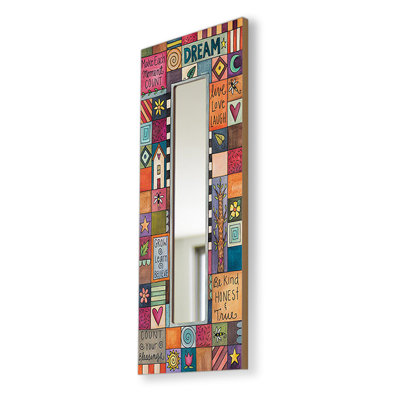 Rectangle Faux Leather Wall Mirror