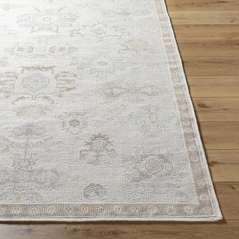 Revere Hand Knotted Oriental Area Rug in Brown, Light Gray, Medium Gray, Light Beige, Cream, Rectangle 8'10" x 12'