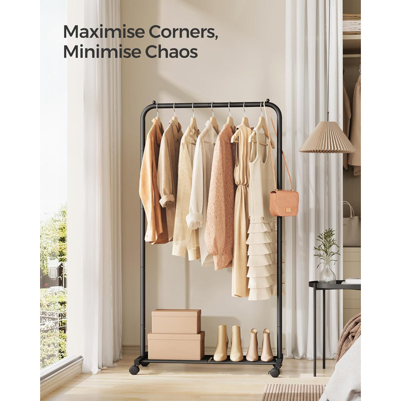 74cm Rolling Clothing Rack, Black