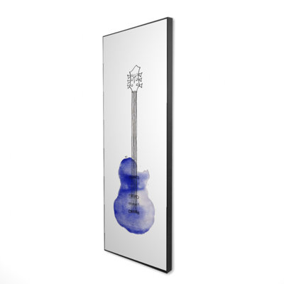 Impression de guitare bleue sur toile