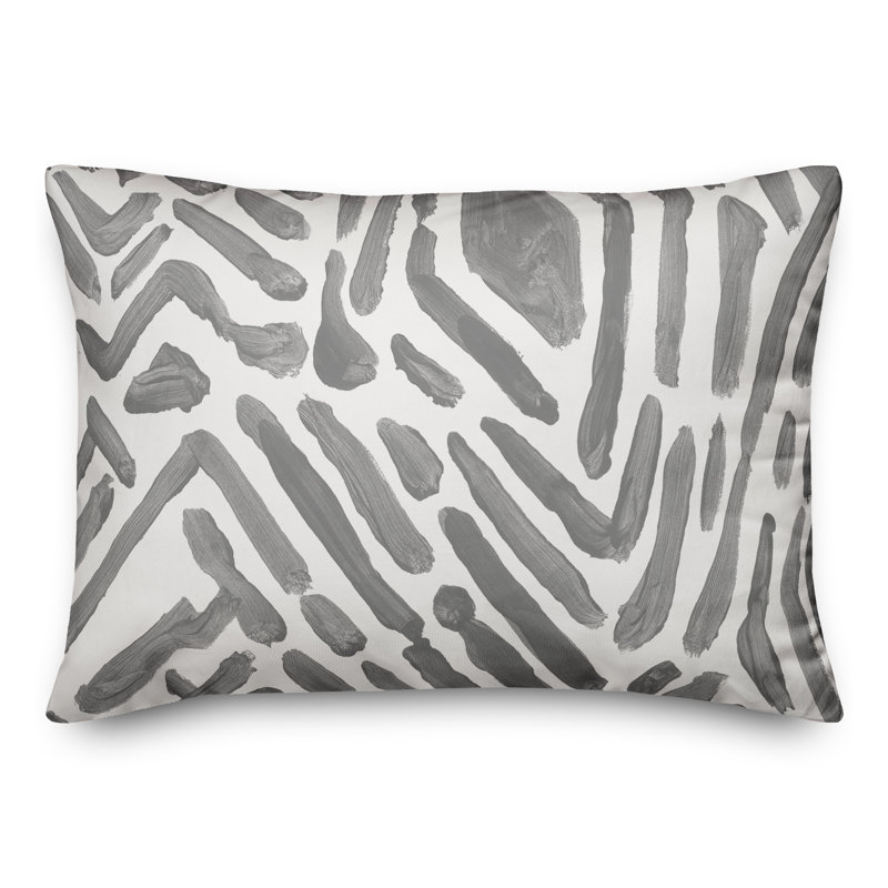 Abstract Outdoor Reversible Throw Pillow, Gray, 18" H x 25" W