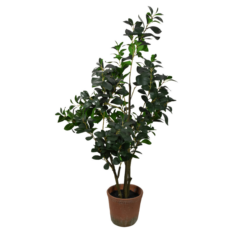 Arbre artificiel artificiel en pot de ciment pour la maison ou le bureau - 60 po