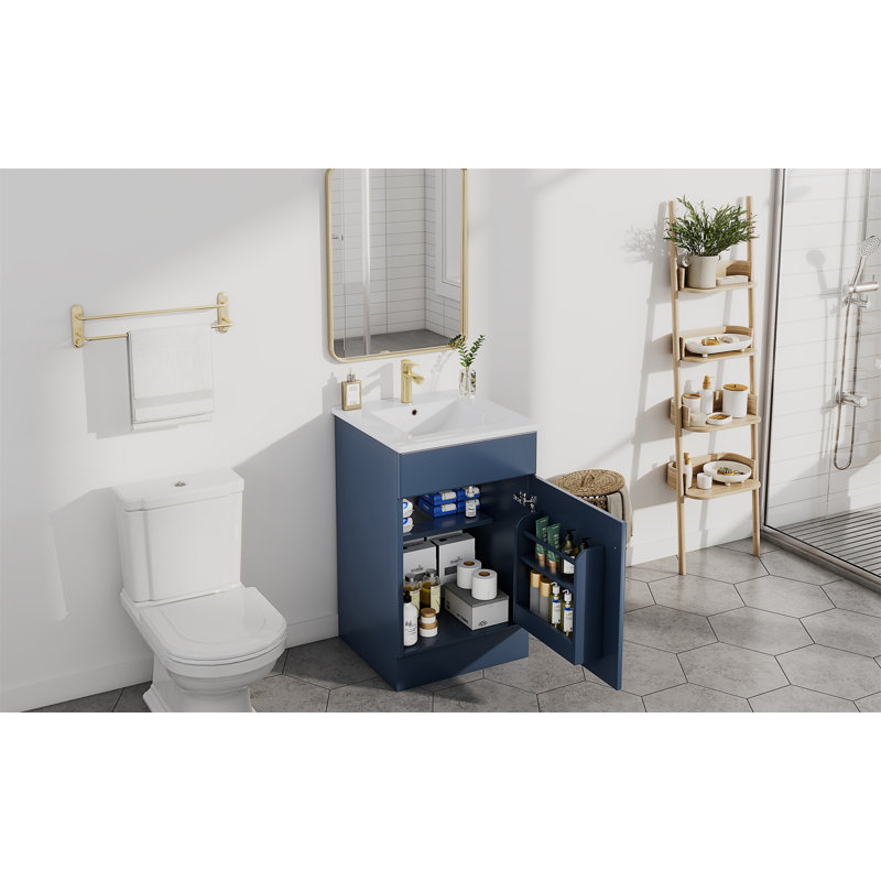 Meuble-lavabo de 20 po avec lavabo, Bleu