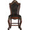 2 chaises de salle à manger à hauteur de comptoir - conception élégante et coussins rembourrés de mousse avec revêtement en cuir synthétique perlé antique