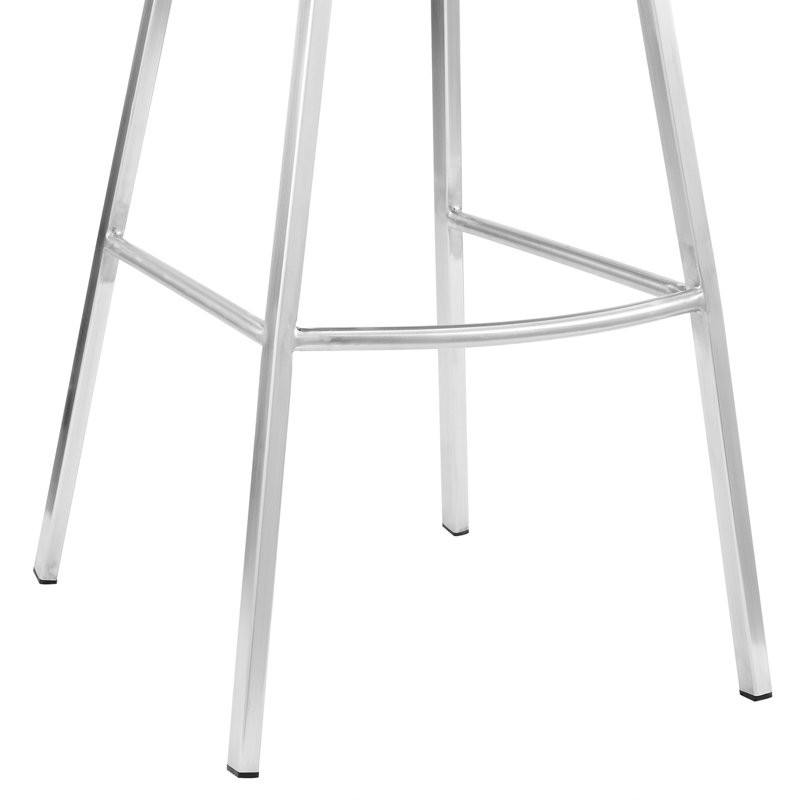 Gray Faux Leather And Brushed Stainless Steel 26" Counter Stool