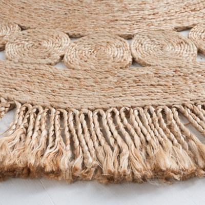 Cansel Natural Fiber Flat Weave Jute Solid Color Rug