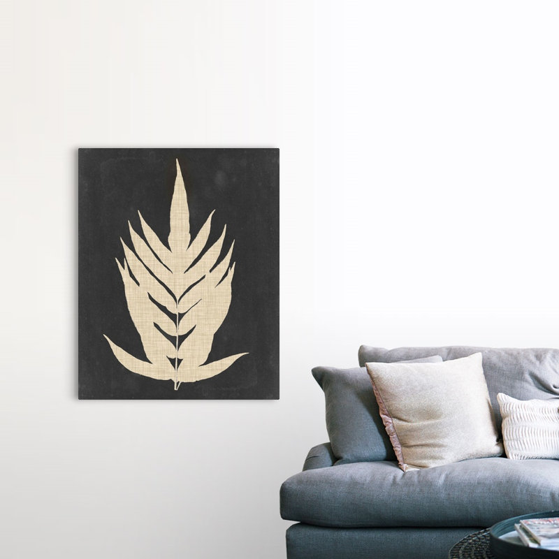 Linen Fern II, art mural sur toile, H 45 po x l 36 po x P 1,25 po, Toile tendue