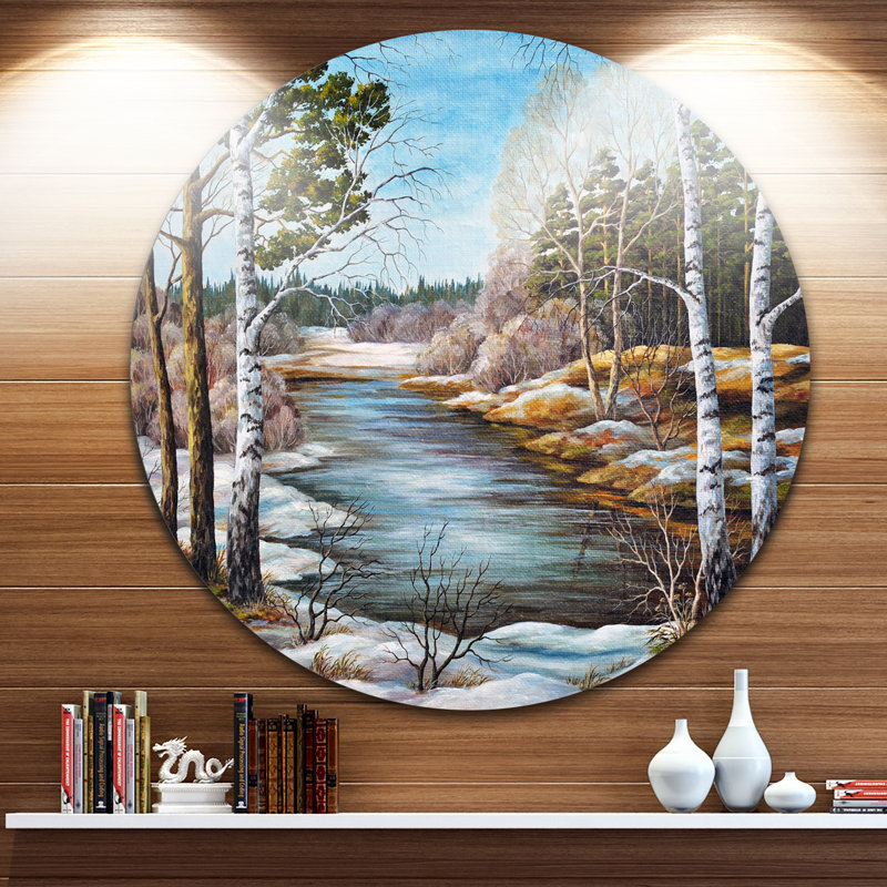 Schafer «The Spring Siberian River», peinture, H 38 po x l 38 po x P 1 po, Métal