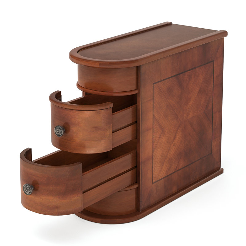 10.8" Solid Wood Narrow End Table, Walnut
