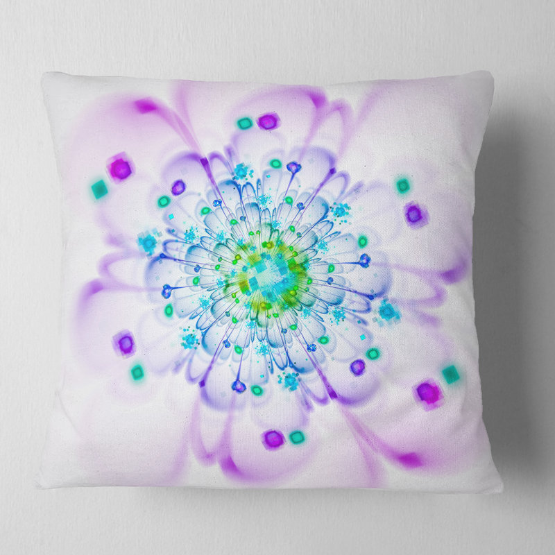 Coussin floral simple fractal, Coussin décoratif, 16 po x 1 po