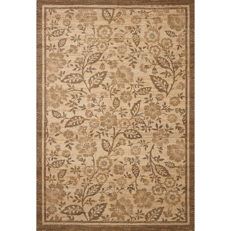 Chris Loves Julia x Loloi Rue Bark / Mocha Area Rug, Rectangle 9'3" x 13'