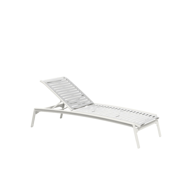 Elance Outdoor Chaise Lounge, Shell, Snow Vinyl
