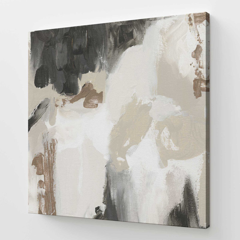 Monochrome Mosaic v1, Large Canvas Print, 48" H x 48" W