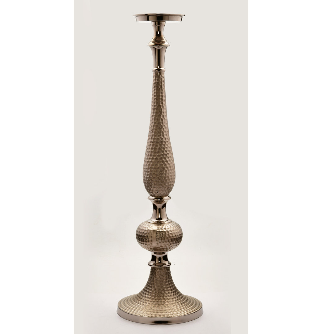 Hammered Metal Candlestick Charlton Home® 