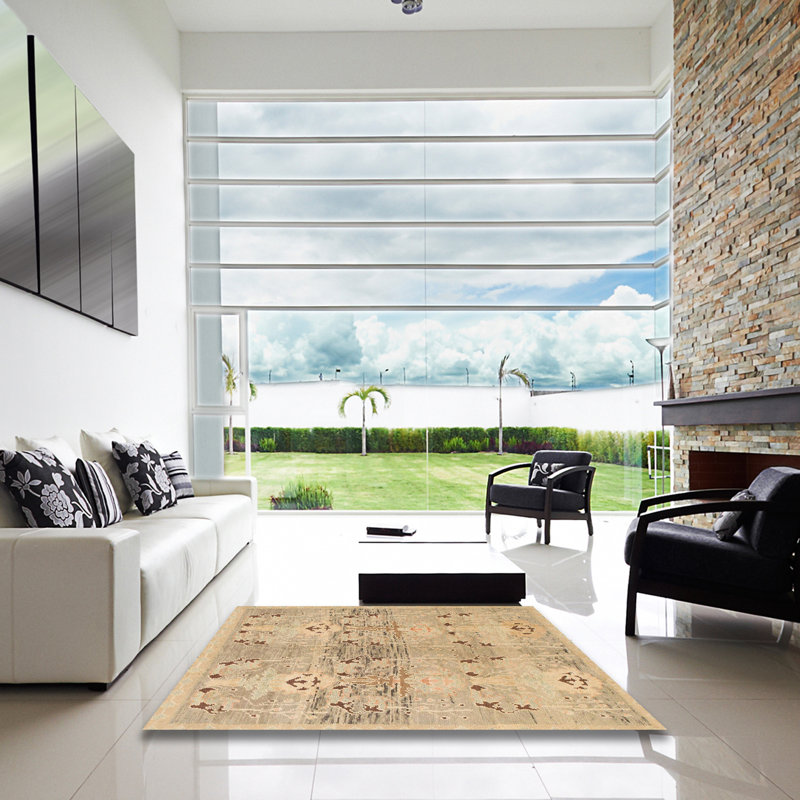 Wool Abstract Indoor Rug, Square 3'