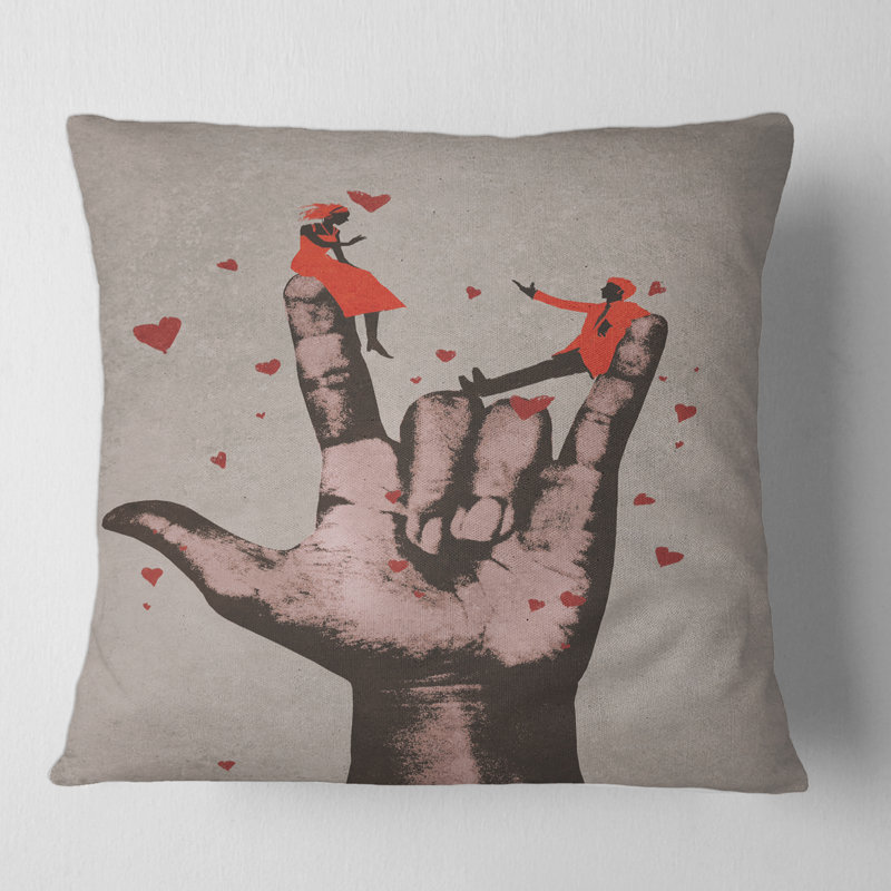 Housse de coussin carré avec insert «I Love You», 18" x 18"
