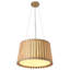 Lustre tambour 4 lumières en bois de ferme moderne avec finition dorée