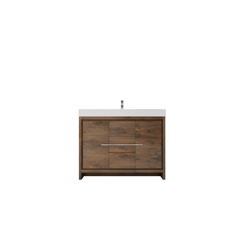 Ensemble de meuble-lavabo simple 48 po Tusculum, Palissandre, Chrome