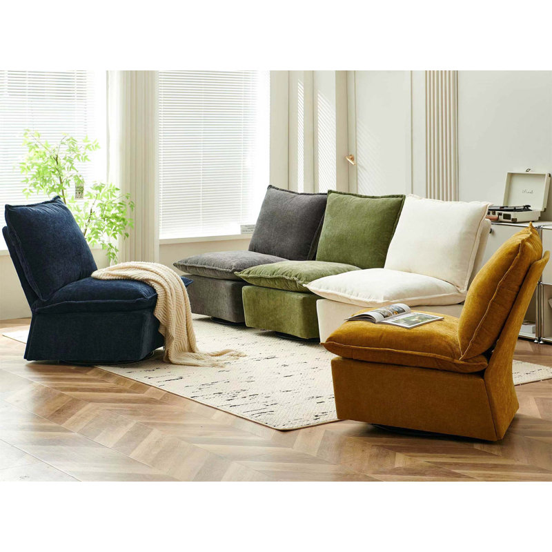 Chaise berçante pivotante détachable en chenille 360, sièges confortables pour le salon et la chambre à coucher, canapé-lit simple