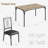 5-Piece Rustic Kitchen Table Set for 4, Compact Dining Table with Upholstered Chairs for Small Apartments & Studios-443847599-443847585-443847587