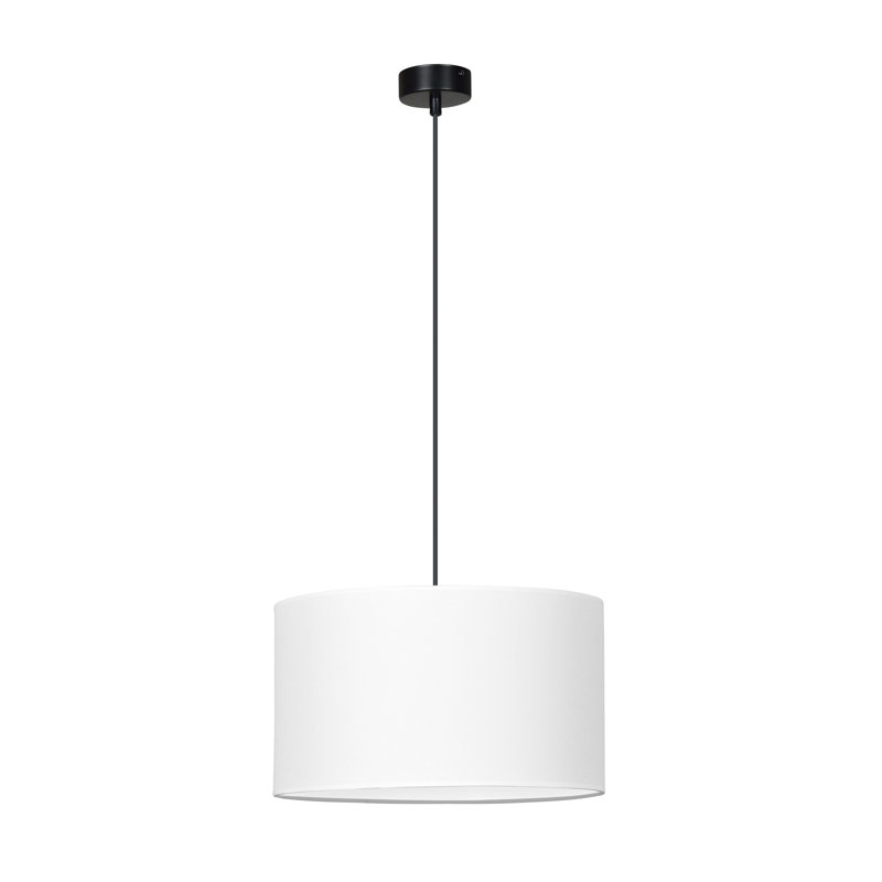Pascua 1 - Light Black Drum Pendant, White