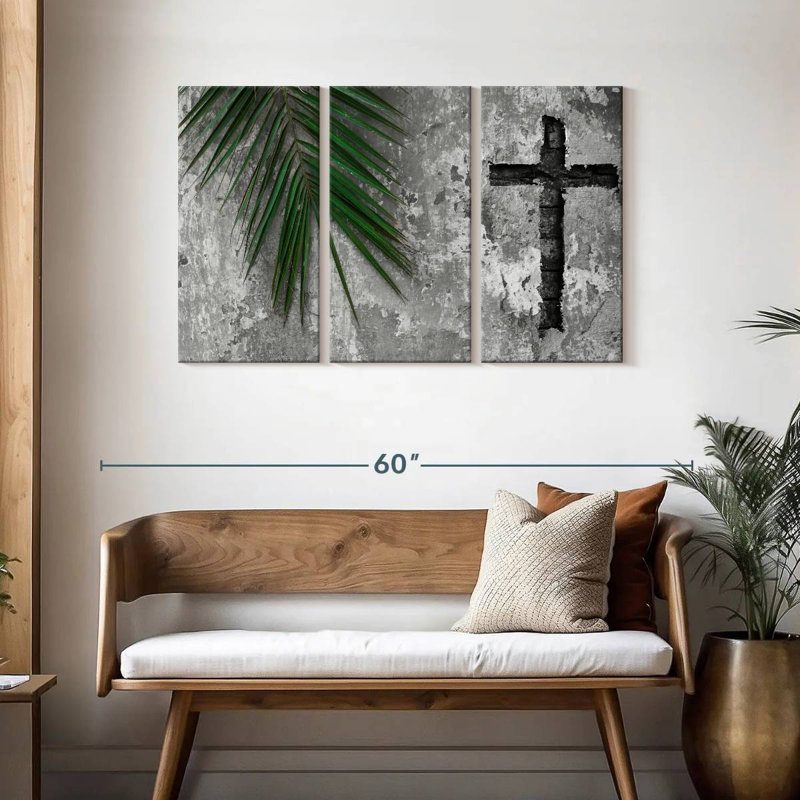 Adella Grunge Cross, 28" H x 45" W