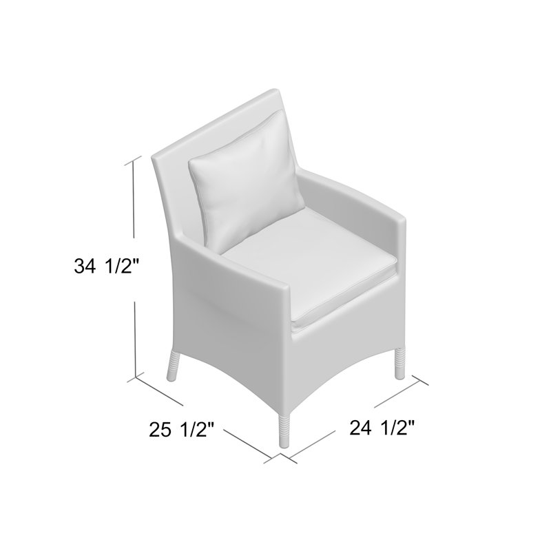 Brentwood 11 Piece Dining Set with Cushion, 114" L x 39.5" W, White