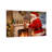 Christmas Santa Claus Decorating Mantel With Christmas Figurines