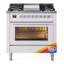 Cuisinière à double combustible 36 ILVE Professional Plus II, 6 brûleurs scellés, plaque chauffante (graphite mat)-1489543341-1489543340