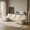 Canapé modulaire de 143 po avec repose-pieds en forme de U et 6 sièges modulaires avec sièges profonds, beige