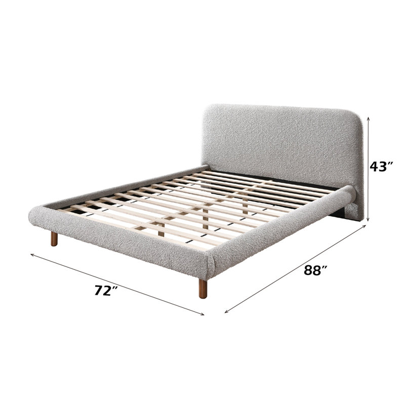 Grand lit Cleo Grey Boucle, Grand