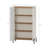 Abbey 32" Tempered Glass Bookcase Cabinet In Maple And Off White (4-Shelf)-1330740120