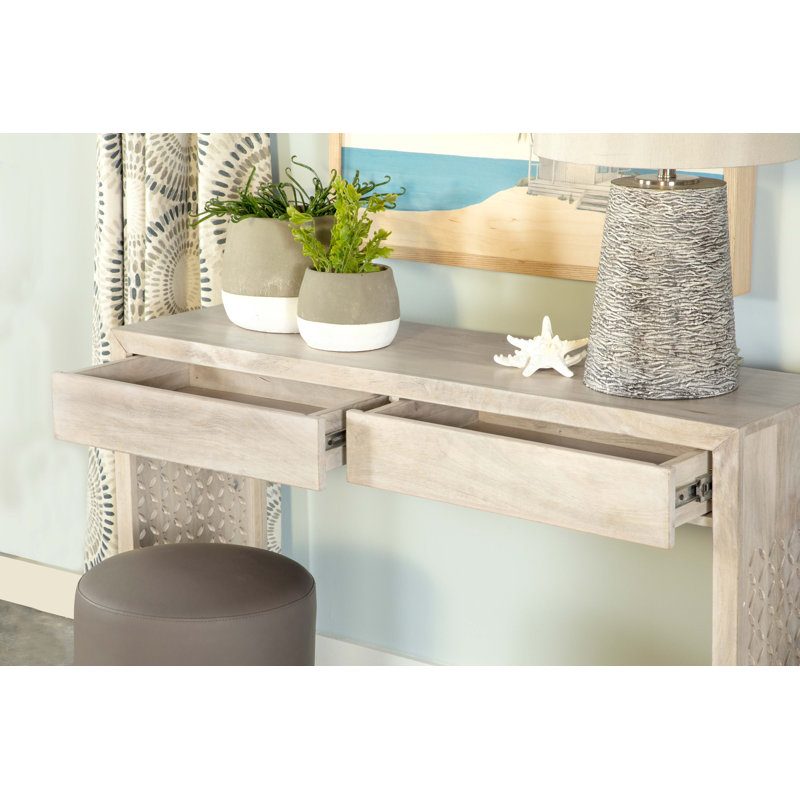 Vendel 2-drawer Wood Entryway Console Table White Washed