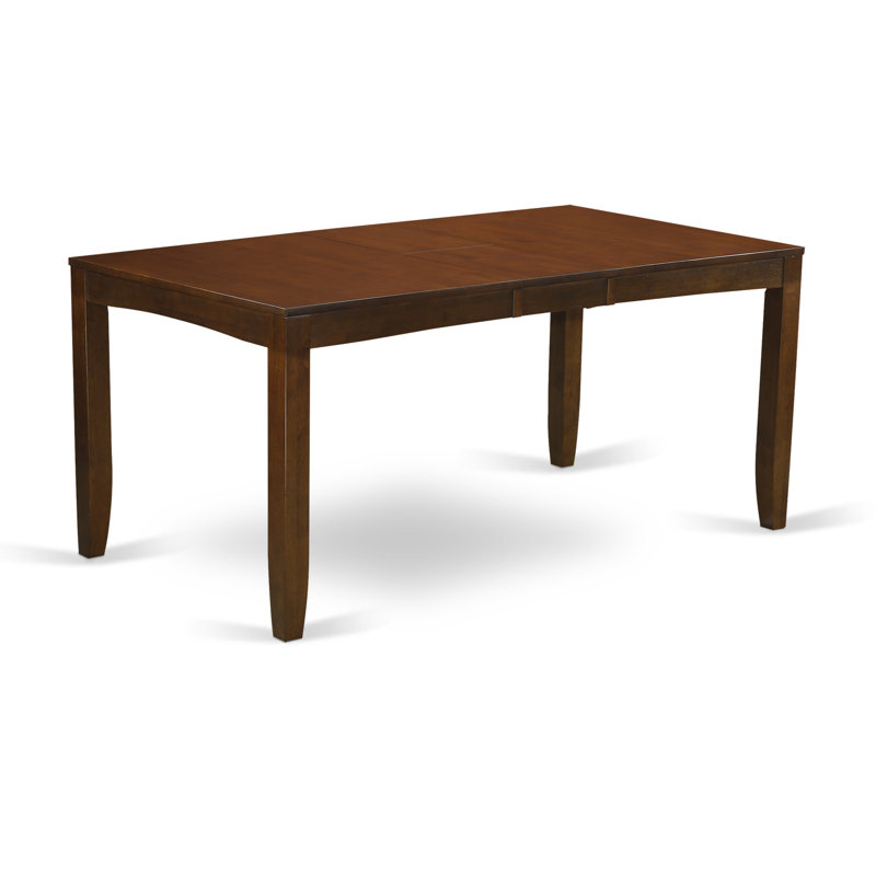 Table de salle à manger Lynfield - un plateau de table de cuisine rectangulaire avec feuille papillon, espresso, Espresso