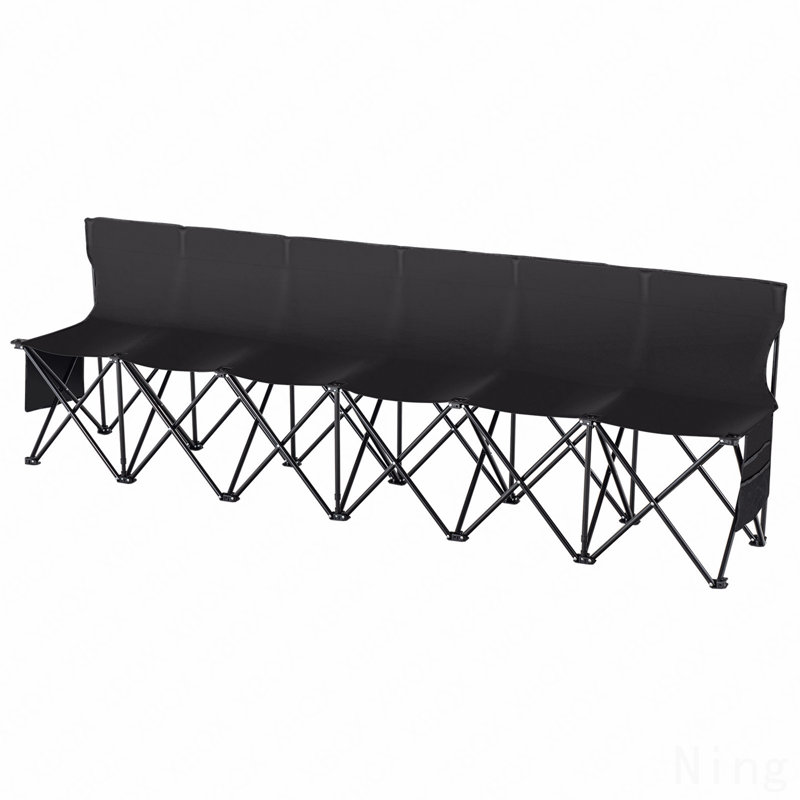 6 Seat Portable Folding Sport Bench Outdoor Camping Chair With Carry Bag