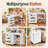 Folding Sewing Craft Table with Storage Shelves, Sewing Cabinet with Lift for Small Spaces-111565985