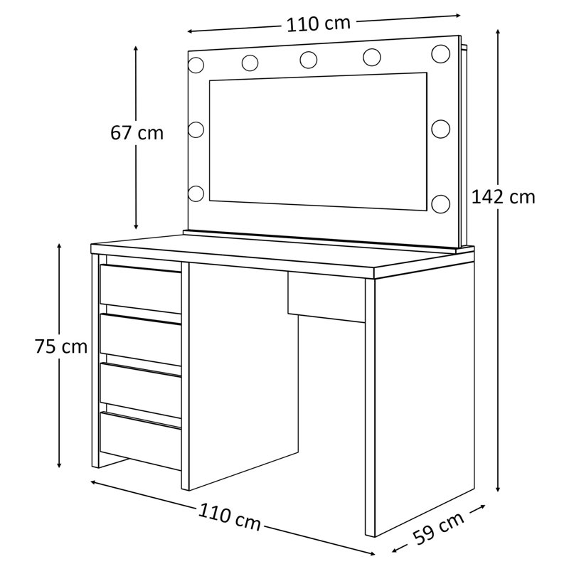 Amiryah Dressing Table with Mirror