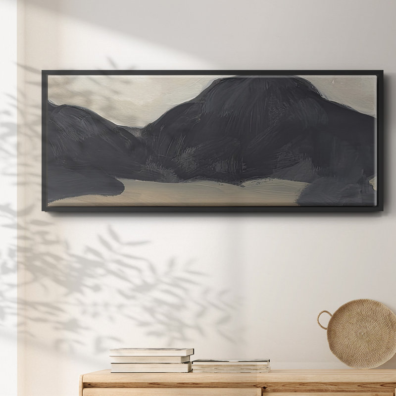 Mountain Range IV- Framed Canvas, 12" H x 30" W