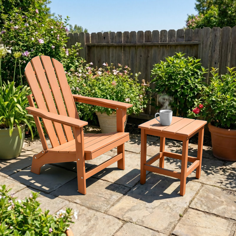 Foldable Outdoor Adirondack Chair, Brown, 1
