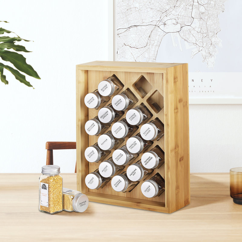 Freestanding Bamboo Spice Rack