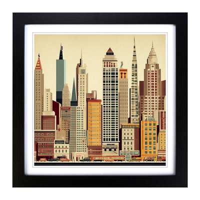 City of New York Mid Century - Framed Print